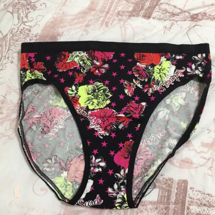 New With Tag Victoria Secret “High Leg” Panty Size Small. Black With Floral Print Victoria's Secret Pink Brief Bottoms, Stretch Multicolor Bottoms From Victoria's Secret, Pink Stretch Bottoms By Victoria's Secret, Victoria's Secret Pink Stretch Bottoms, Victoria's Secret Pink Pants, Victoria's Secret Black Cotton Bottoms, Lingerie Outfits, High Leg, Victoria Secret