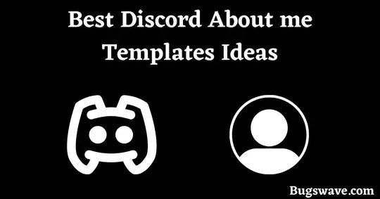 the words, best discord about me templates ideas are in white on black