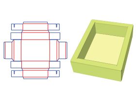 an open box with the lid cut out and ready to be used as a paper craft