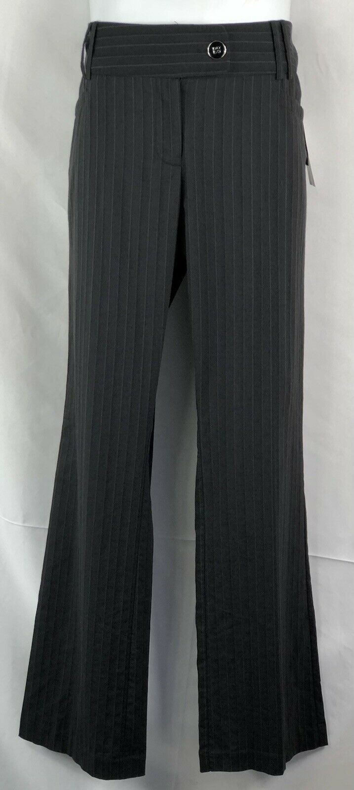 NWT Tracy Evans Dress Pant Slacks 13 Blk Stripe 35”W 31”In Button & Zip Stretch. Elegant Pinstripe Dress Pants With Welt Pockets, Classic Pinstripe Dress Pants With Welt Pockets, Pinstripe Dress Pants With Welt Pockets, Straight Dress Pants With Welt Pockets And 4-way Stretch, Non-stretch Striped Pants With Pockets, Dress Pant, Have A Great Day, Career, Let Me