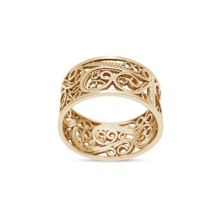 14K Yellow Gold Filigree Wedding Band | Etsy Heirloom Gold Filigree Ring With Decorative Band, Intricate Engraved Yellow Gold Ring As Gift, Gift Yellow Gold Engraved Ring With Intricate Design, Intricate Design Engraved Yellow Gold Ring Gift, Gift Intricate Engraved Yellow Gold Ring, Traditional Carved Yellow Gold Rings, 14k Gold Filigree Ring With Intricate Design Gift, Yellow Gold Filigree Ring With Intricate Design, Ornate Yellow Gold Jewelry With Decorative Band