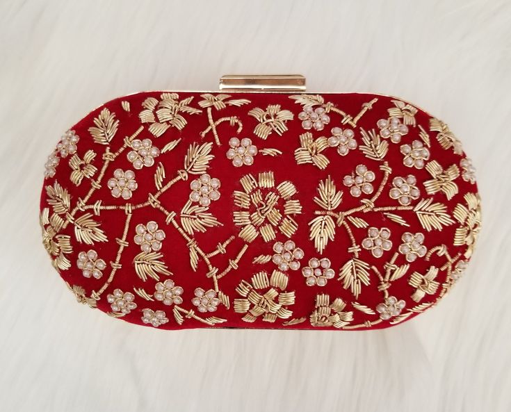 Red Bridal Clutch - Zoha Los Angeles Bridal Clutch, Your Special, Indian Bridal, Timeless Design, Night Out, Special Occasion, Coin Purse, How To Memorize Things, Angeles