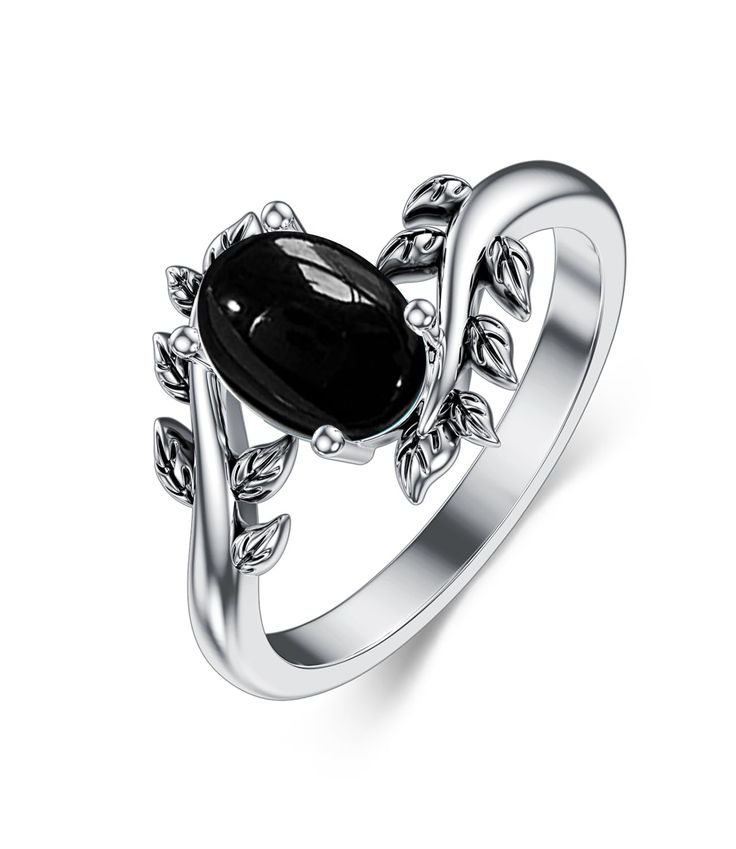 PRICES MAY VARY. Genuine Black Onyx : pure natural Black Onyx, the whole ring is made of 925 sterling silver. Oxidation effect on the outer layer, presenting a retro and classic style. Size: Oval Black Onyx is : 8mm X 6mm, there are size 5,6,7,8,9,10,11,to choose from. Please confirm the size of your finger before purchasing. Special Gift: This Black Onyx rings comes with a delicate dark green gift box, perfect as a gift for your family, friends. After Sales Service:Your happiness is our number Onyx Rings, Dark Jewelry, Green Gift, Green Jewelry, Black Onyx Ring, Types Of Gemstones, Turquoise Rings, Boho Gifts, Genuine Turquoise