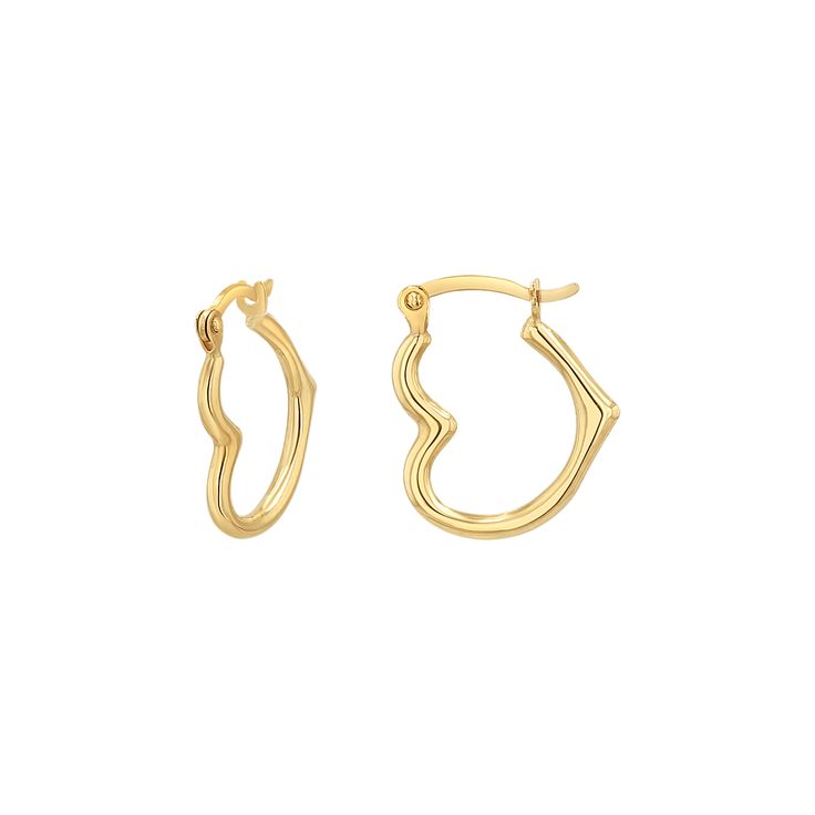 Add a little dose of love to your jewelry box with these beautifully crafted heart shaped hoop earrings. Available in 2 sizes, these heart hoops sit sideways on the ear with a snap closure. Fun and flirty and always representing love, these hoops will surely make a positive statement wherever you wear them. Size: 15mm Trendy Huggie Hoop Earrings With Heart Charm, Single Huggie Earring For Valentine's Day, Small Hoop Earrings For Valentine's Day With Pierced Ears, Elegant Hoop Heart Charm Earrings, Single Hoop Earring For Valentine's Day, Trendy Small Hoop Earrings For Valentine's Day, Valentine's Day Small Hoop Earrings For Pierced Ears, Anniversary Heart Charm Hoop Earrings, Trendy Small Hoop Jewelry For Valentine's Day