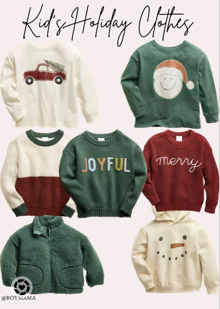 Christmas outfits | Winter fashion for kids | Holiday clothing Kids Christmas Outfit Ideas, Boys Christmas Sweater, Christmas Toddler Outfits Boy, Sibling Santa Photo Outfits, Kids Holiday Outfits Boys, Toddler Christmas Outfit Boy, Little Boy Christmas Outfits, Kids Christmas Outfits Boys, Toddler Christmas Sweater