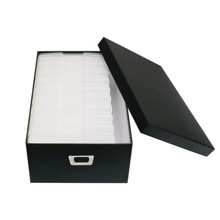 an open black box with white paper inside