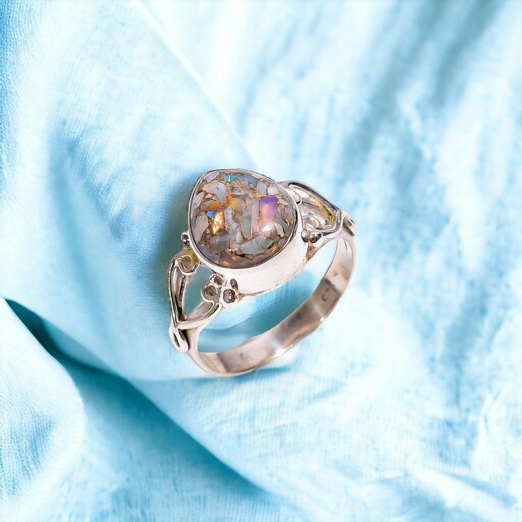 Elegant Open Opal Ring Stamped 925, Elegant Stamped 925 Open Opal Ring, Elegant Nickel-free Opal Ring For Gift, Elegant Adjustable Opal Ring Nickel-free, Minimalist Jewelry With Natural Inclusions, Stamped 925 Open Opal Ring, Elegant Silver Opal Toe Ring, Nickel Free Rose Gold Rings, Elegant Opal Ring With Natural Inclusions