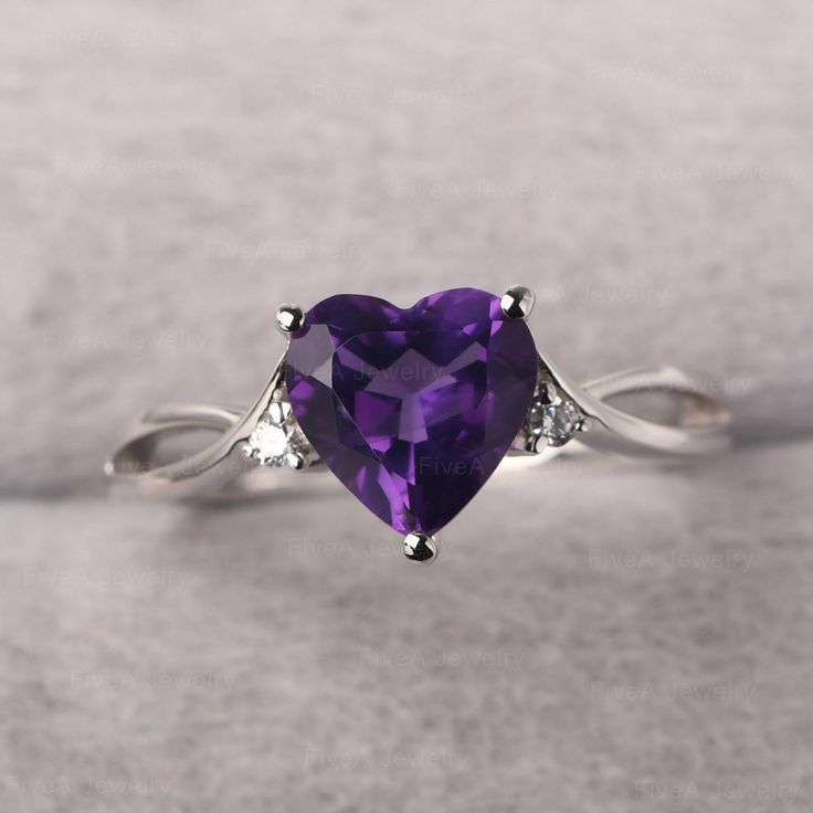 ◆ The ring is handcrafted from sterling silver and decorated with a dazzling 8*8 mm amethyst and CZs. It is suitable for engagement/anniversary/daily occasion. ◆ Production Description: Main stone Type: Natural Amethyst Main Stone Shape: Heart Cut Main Stone Size: 8*8 mm(1.78ct) Side stone: CZ Metal: 925 Sterling silver - Other options available in the drop down menu ◆ Customization: √Free for Add Engraving √Other Metal Type Available √Other Gemstones & Shapes Available √Personalization Requests Purple Rings With Diamond Accents For Wedding, Purple Heart Ring For Wedding On Valentine's Day, Elegant Purple Heart Ring For Anniversary, Purple Heart Ring For Valentine's Day Wedding, Sterling Silver Purple Birthstone Ring With Center Stone, Purple Sterling Silver Birthstone Ring With Center Stone, Purple Diamond Ring With Diamond Accents For Anniversary, Purple Diamond Ring With Accents For Anniversary, Purple Amethyst Ring Gift, Fine Jewelry Style