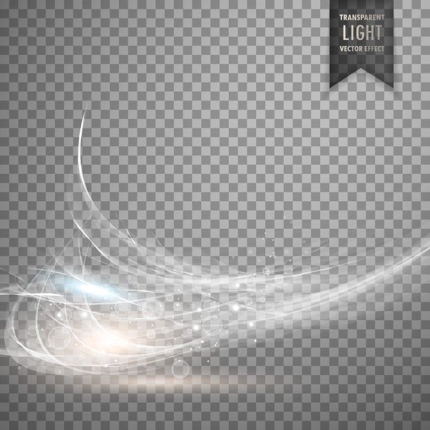 an abstract white light effect on a transparent background with space for the text or image