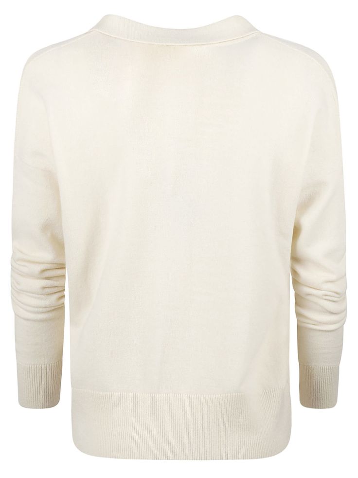 Cashmere polo-style sweater with collar Ribbed cuff and bottom Regular fit Colour: milk Composition: 100% cashmere Sweater With Collar, Cashmere Polo, Kurt Geiger Heels, Versace Sweatshirt, Self Portrait Dress, Versace Shirt, Versace Belt, Very Busy, Pleats Please Issey Miyake