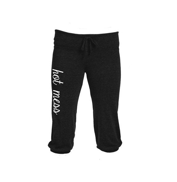 Hot Mess Crop Pant by DesignsFromJess on Etsy Comfortable Stretch Sweatpants For Summer, Casual Summer Sweatpants For Yoga, Casual Summer Yoga Sweatpants, Athleisure Yoga Pants With Drawstring, Casual Comfort Fit Bottoms For Gym, Casual Stretch Yoga Pants With Drawstring, Comfortable Casual Gym Bottoms, Casual Yoga Pants With Drawstring, Summer Workout Sweatpants With Elastic Waistband