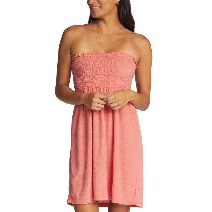 Get Ready To Stun In The Sun When You Pull On This Juniors' Strapless Cover-Up Dress From Roxy. Imported Pull-On Styling; Straight Neckline Smocked Bodice Unlined Condition: New With Tags, Never Washed Worn Or Owned. Category: Apparel & Accessories > Clothing Manufacturer: Roxy Size: Us Juniors' Medium Color: Pink Shipping: Arrives In 3 To 4 Business Days Via Usps First Class. Priority Shipping Is Available At Checkout. All Orders Ship Out Within 24 Hours. We Offer Hassle Free Automated Returns, Casual Strapless Dress For Poolside, Summer Vacation Strapless Dress, Summer Strapless Mini Dress For Vacation, Summer Strapless Bandeau Dress For Vacation, Strapless Summer Dress For Vacation, Beach Season Strapless Sundress, Summer Bandeau Beach Mini Dress, Summer Bandeau Mini Dress For Beach, Summer Bandeau Mini Dress For Vacation