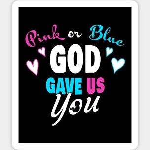 a black poster with the words pink or blue god gave us you