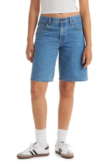 Inspired by dad jeans from the '90s, these roomy, low-slung shorts are made from stonewashed nonstretch denim and end at a casual-cool knee length. 10 1/2" inseam; 25" leg opening; 11 1/2" front rise; 16" back rise (size 29) Zip fly with button closure Five-pocket style 100% cotton Machine wash, tumble dry Imported Levi's Light Wash Relaxed Fit Jean Shorts, Levi's Relaxed Fit Medium Wash Jean Shorts, Levi's Relaxed Fit Denim Bottoms, Levi's Relaxed Fit Short Jeans, Levi's Short Length Relaxed Fit Jeans, Levi's Relaxed Fit Casual Jean Shorts, Levi's Casual Relaxed Fit Jean Shorts, Relaxed Fit Medium Wash Jean Shorts, Levi's Cutoff Relaxed Fit Bottoms