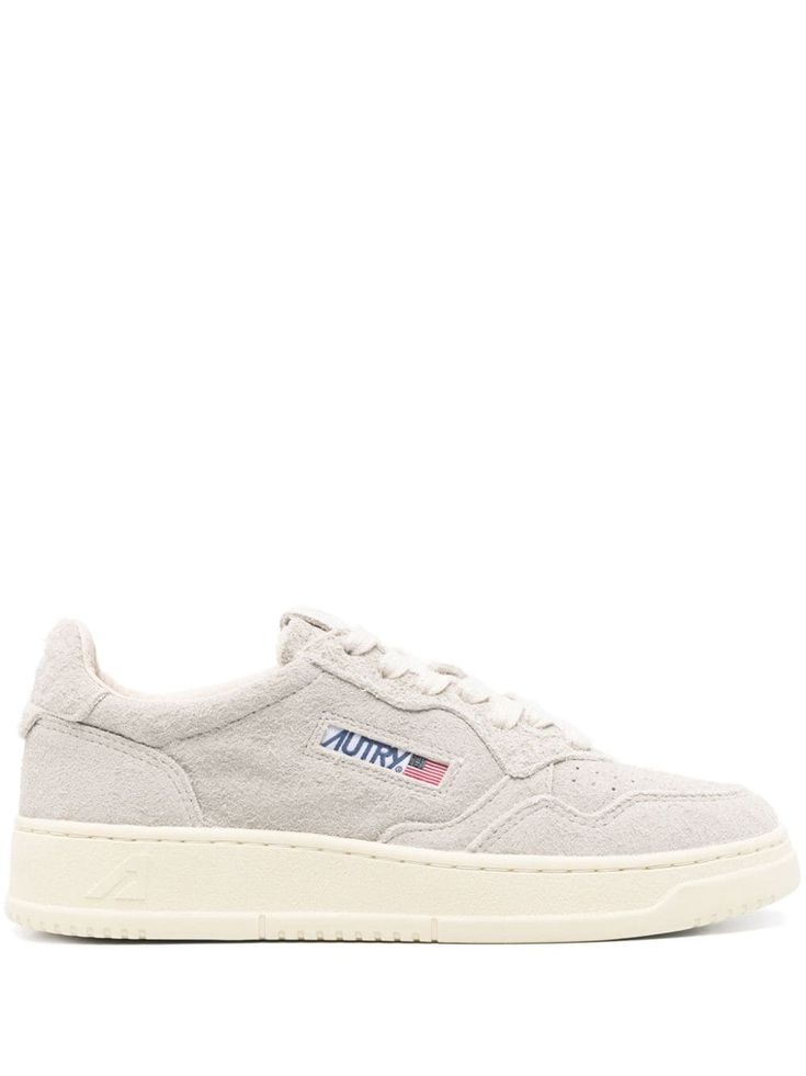 light grey calf suede logo patch at the tongue logo patch to the side branded heel counter perforated toebox front lace-up fastening round toe branded leather insole French terry lining flat rubber sole White Shoes Women, Sneakers Grey, Summer Beach Wear, Crossbody Tote, Suede Sneakers, Ballet Flat Shoes, Pump Sandals, Boot Sandals, White Shoes