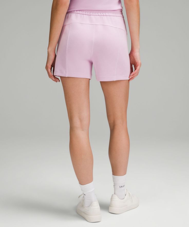 Feel it to believe it. These shorts have a peach-fuzz touch that's impossible to resist. Dress them up or down and enjoy the softness all day. Designed for Casual. Front pockets with interior card sleeve. Shockcord at the waist to customize fit. Pink Summer Activewear By Lululemon, Spring Sports Bottoms Short Length, Lululemon Athletic Shorts With Elastic Waistband For Summer, Lululemon Summer Shorts With Built-in Liner, Lululemon Relaxed Fit Athletic Shorts For Summer, Pink Casual Activewear By Lululemon, Summer Workout Bottoms With 5-inch Inseam, Lululemon Relaxed Fit Shorts For Summer, Lululemon Athleisure Bottoms For Summer