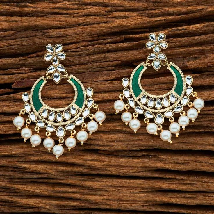 Indo Western Chand Earring with gold plating Height = 82 mm || Width = 65 mm Weight= 9 gms Classic Earring Indo Western Earring Gorgeous kundan, pearls, meenakari contemprory earrings, light weight Highest quality and craftsmanship, Ready to ship from Edison NJ USA Please contact us any questions Festive Chandbali Pierced Earrings, Green Earrings For Diwali, Festive Pierced Danglers For Festivals, Festive Chandbali Bridal Earrings, Green Pearl Earrings For Festive Celebrations, Green Pearl Earrings For Celebration, Festive Green Pearl Earrings For Celebration, Green Chandbali Pearl Earrings For Celebration, Festive Chandbali Pierced Danglers