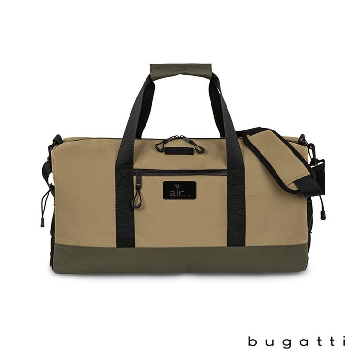 The Bugatti Outland Collection Duffel Bag is the ultimate blend of style and durability. Crafted from ultra-resistant rip-stop polyester, this bag is designed to withstand the rigors of travel. With multiple compartments and versatile carrying options, it's perfect for any adventure. Customize it with your logo for a standout promotional item. Features: Multiple interior and exterior pockets Removable and adjustable shoulder strap One-year limited warranty | Bags | Duffel Bags | Custom Printed B Multifunctional Luggage With Zipper Closure For Outdoor Activities, Beige Nylon Bag For Outdoor, Beige Nylon Bags For Outdoor Activities, Multifunctional Nylon Luggage For Daily Use, Multifunctional Nylon Duffle Bag With Luggage Sleeve, Multifunctional Nylon Duffle Bag For Daily Use, Practical Rectangular Nylon Duffle Bag, Functional Beige Bag For Overnight Trips, Outdoor Nylon Backpack Duffle Bag