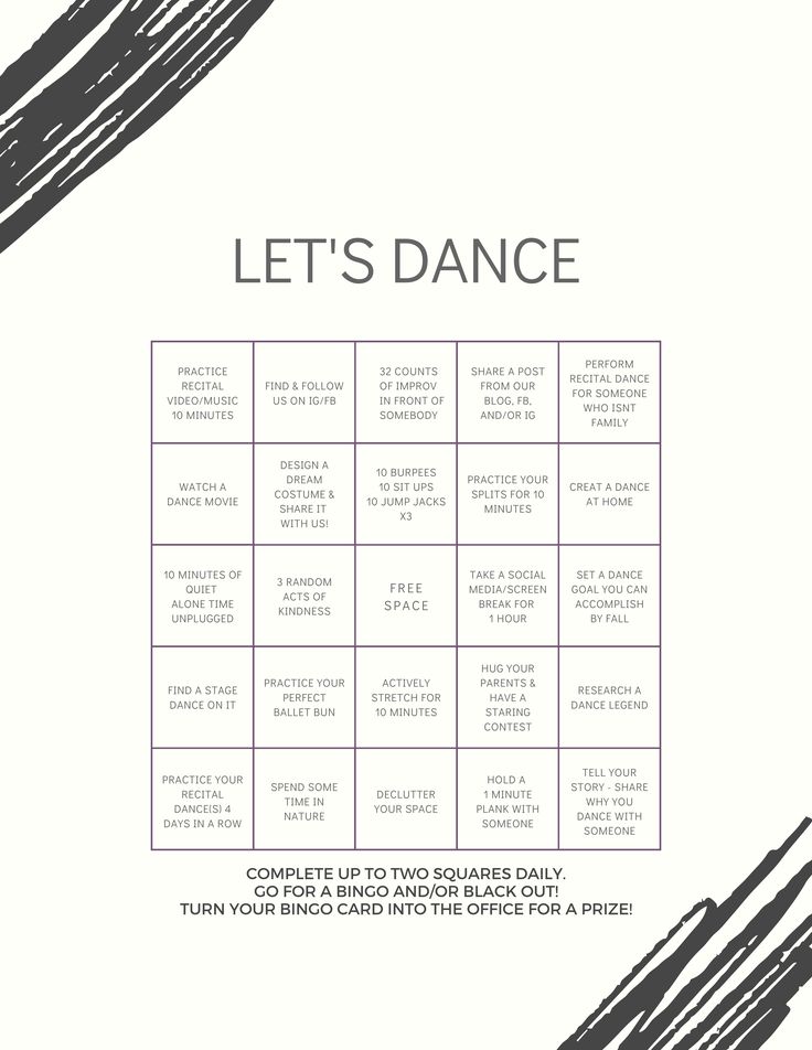 a poster with the words let's dance written in black and white on it