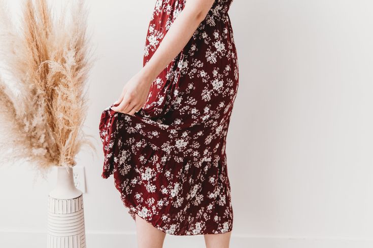 FINAL SALE: This item cannot be returned or exchanged. This gorgeous floral beauty is made for the fields and brunch parties. With a mesmerizing display of floral bunches, this maxi gives an effortless fit. The skirt is cut to flare with your every step. The features include short flutter sleeves, a smocked bodice that we all love. You can add more charm to it by pairing it with strappy sandals or heels. Some of the amazing features of this product: Material: 100% Rayon Versatile and elegant Sui Flowy Maxi Floral Dress For Brunch, Modest Rayon Maxi Dress For Summer, Modest Maxi Dress With Ditsy Floral Print For Brunch, Spring Floral Print Rayon Maxi Dress, Floral Print Rayon Maxi Dress For Spring, Feminine Rayon Maxi Dress For Spring, Floral Print Rayon Midi Dress For Brunch, Brunch Parties, Brunch Party