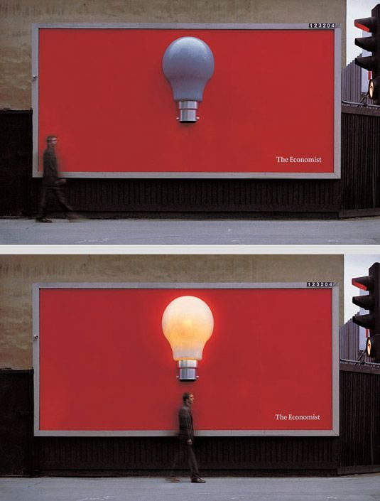 two images of a man walking past a red wall with a light bulb on it