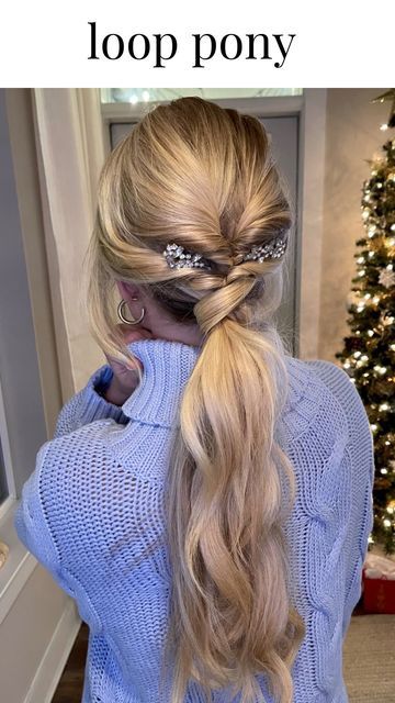 Holiday Hair, Christmas Hairstyles, Holiday Hairstyles, Christmas Hair, Ponytail Styles, Pony Hair, Christmas Eve, Hair Tutorial, Hair Inspo