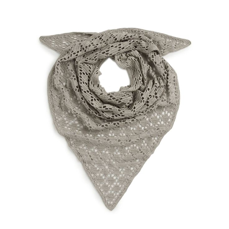 a gray scarf with an intricate design on it