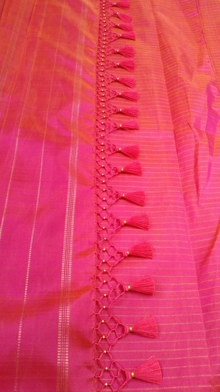 Sari Pallu Resa, Saree Resa New, Simple Kuchu Designs Saree Latest, Saree Palu Resa Design, Saree Resa New Design, Sadi Gonde Designs, Sadi Resa Design, Saree Pallu Kuchu Designs, Saree Tassels Designs Latest