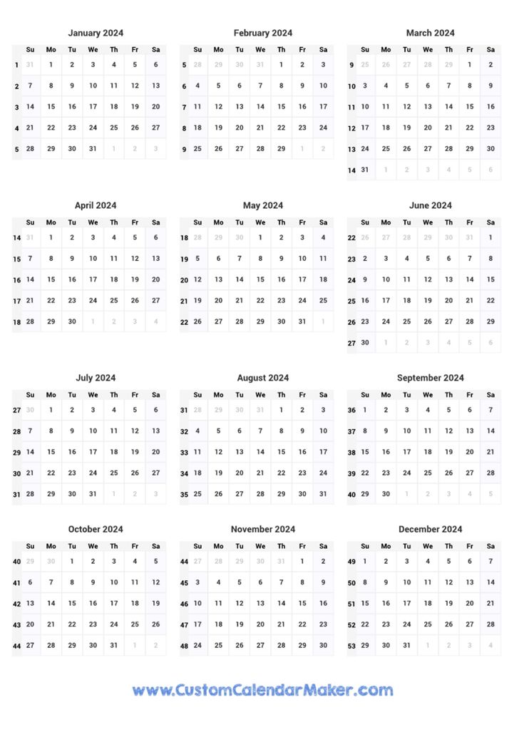 a calendar for the year 2013 to 2016