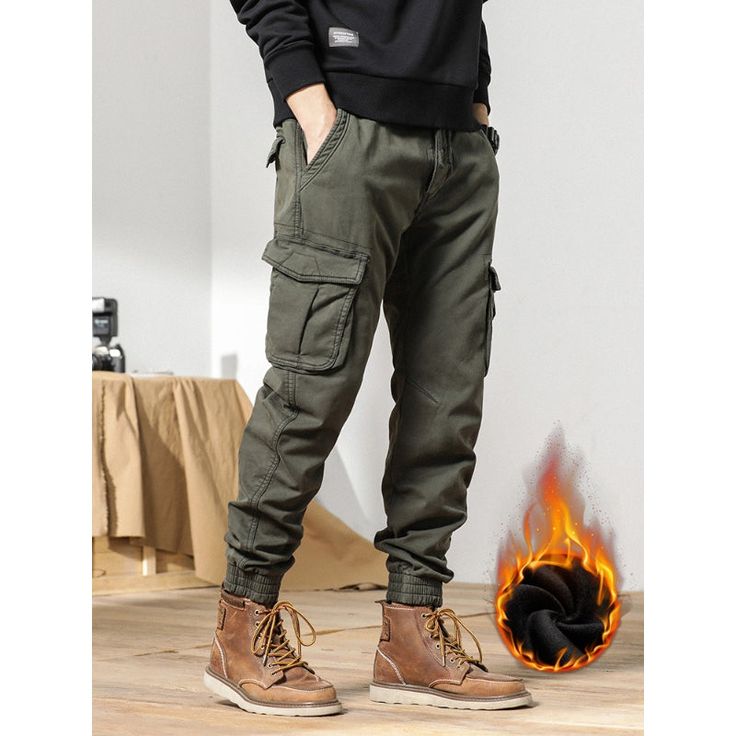 Introducing the ultimate winter companion for men who want functionality and style in their wardrobe - Multi Pockets Winter Cargo Pants For Men! Crafted from high-quality materials, these pants offer a comfortable and warm fit, making them perfect for the chilly season. But that's not all! With multiple pockets strategically placed throughout the design, you'll never have to worry about carrying your essentials separately. From your phone and wallet to your keys and gloves, everything can be eas Techwear Pants For Outdoor Fall Season, Winter Utility Cargo Pants With Hip Pockets, Fall Outdoor Techwear Pants, Winter Techwear Cargo Pants For Outdoor, Winter Cargo Pants With Multiple Pockets, Winter Functional Cargo Pants With Multiple Pockets, Khaki Utility Cargo Pants For Winter, Winter Utility Khaki Cargo Pants, Winter Khaki Utility Cargo Pants