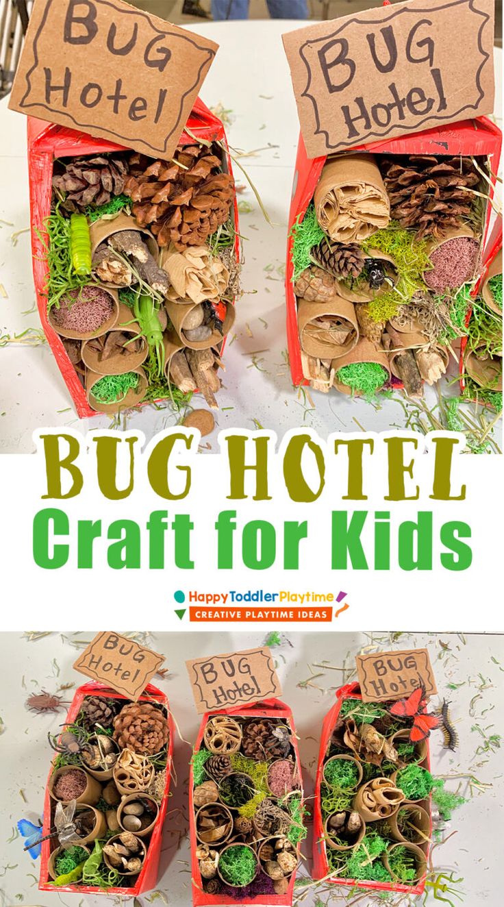 the bug hotel craft for kids is an easy and fun project