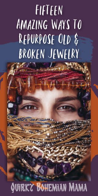 the cover of fifteen amazing ways to repurpose old and broken jewelry by quirky's bohemian mama