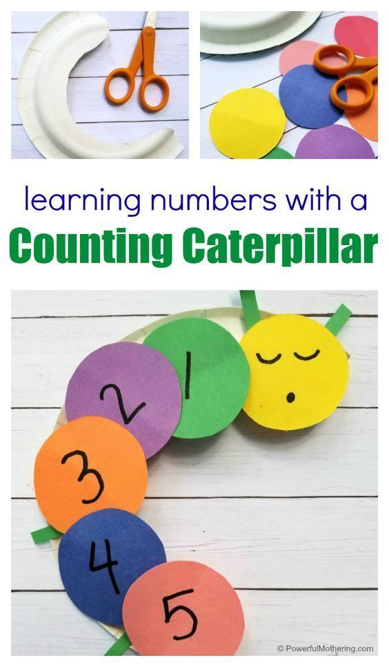 an image of counting caterpillars with numbers on them and the title overlay reads learning numbers with a counting caterpillarp