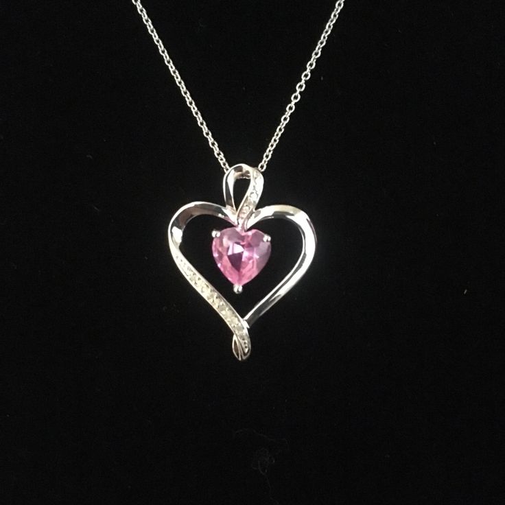 Pretty Pink And Diamond Heart Necklace Diamond Heart Necklace, Heart Necklace Diamond, Valentine Special, Valentines Necklace, Diamond Heart, Pretty Pink, Heart Necklace, Pretty In Pink, Womens Jewelry Necklace