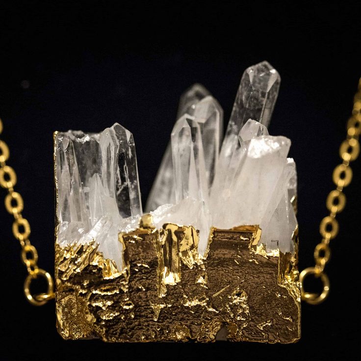 "Quartz is the most versatile, and powerful healing stone. It is a master healer for almost any part of your physical body or soul. It stimulates the immune system and promotes balance in your well being. Mounted by hand onto an 18\" gold plated chain." Unique Gold Crystal Necklaces With Gemstone, Unique Gold Crystal Necklace With Gemstone, Gold Crystal Necklace With Natural Stones, Gold Crystal Necklaces With Natural Stones As Gift, Healing Gold Crystal Necklaces, Gold Mineral Crystal Necklaces For Jewelry Making, Unique Gold Healing Jewelry, Unique Gold Crystal Necklaces With Natural Stones, Unique Gold Crystal Necklace With Natural Stones