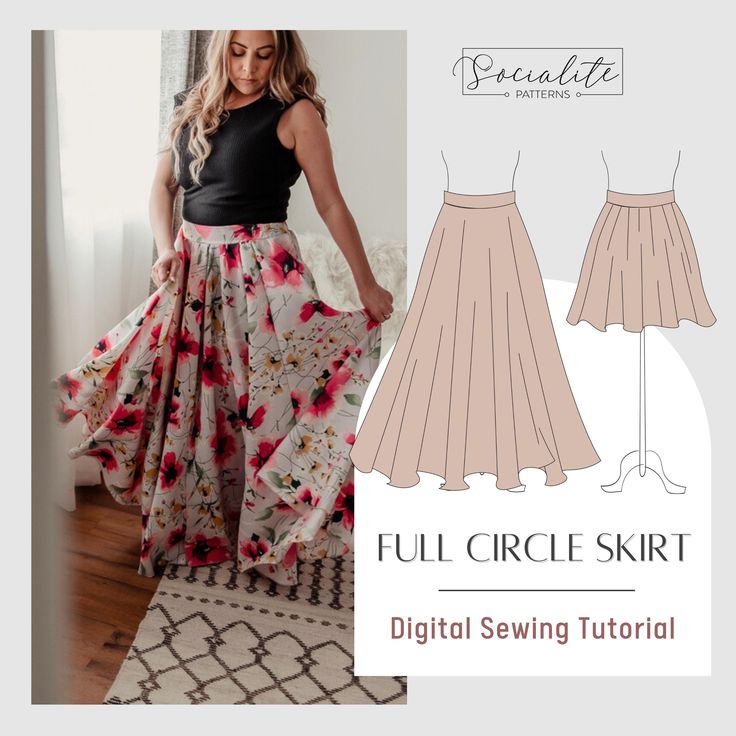 the full circle skirt sewing pattern is shown