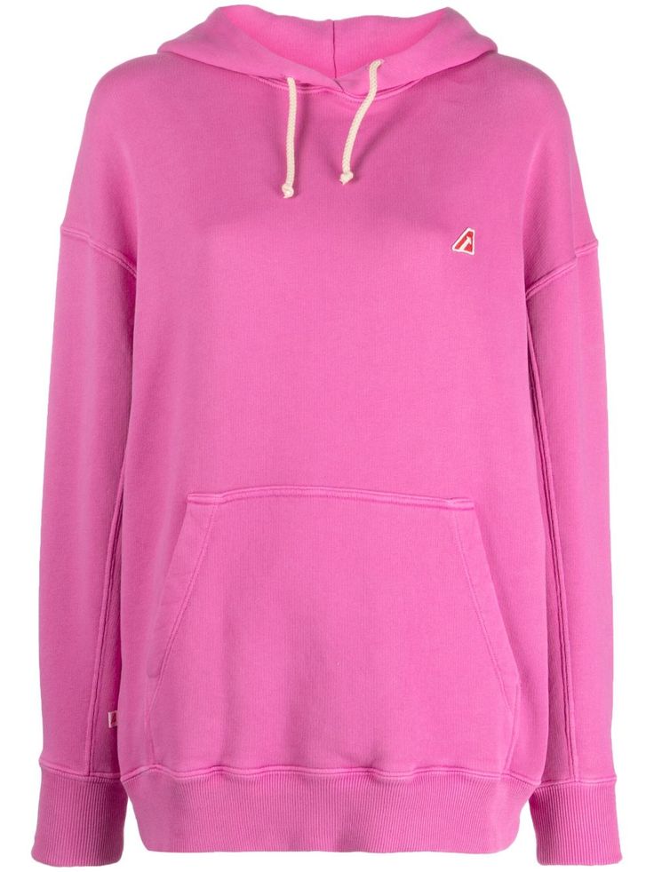 rose pink cotton ribbed detailing drop shoulder logo patch to the side logo patch at the chest drawstring hood long sleeves single patch pocket straight hem Versace Outfit, Yoko London, City Dress, Summer Beach Wear, Pink Hoodie, Cotton Hoodie, Hoodie Top, Pink Cotton, Rose Pink