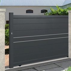 Aluminium sliding gate Modern Front Gate Design, Iron Main Gate Design, Contemporary Gates, Modern Main Gate Designs, Home Gate Design, Gate Wall Design, Gate Designs Modern, Modern Gate, House Main Gates Design