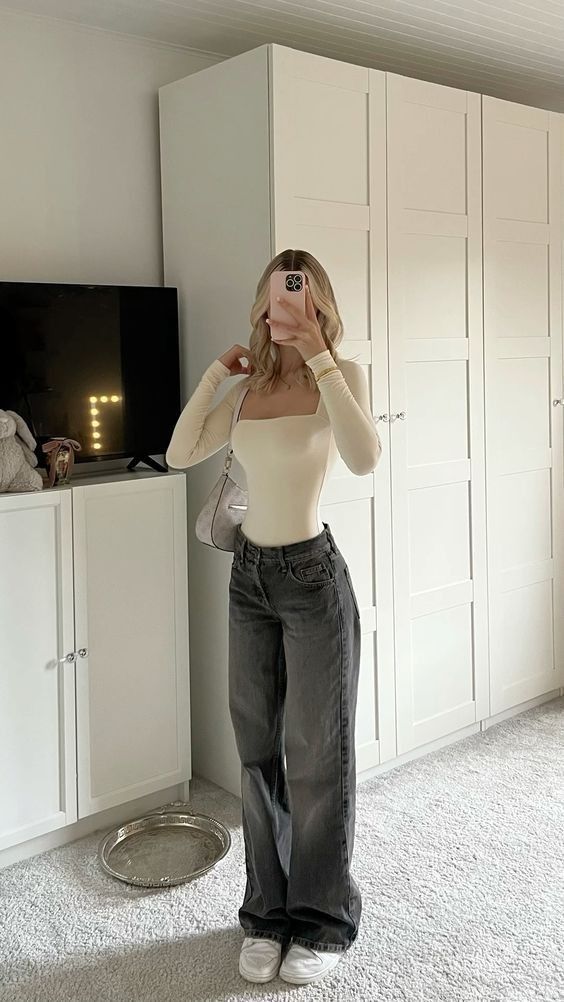 Aesthetic Ootd, Skandinavian Fashion, Long Sleeve Outfits, Uni Outfits, Ootd Outfits, Outfit Inspo Casual, Populaire Outfits, Neue Outfits, Stil Inspiration