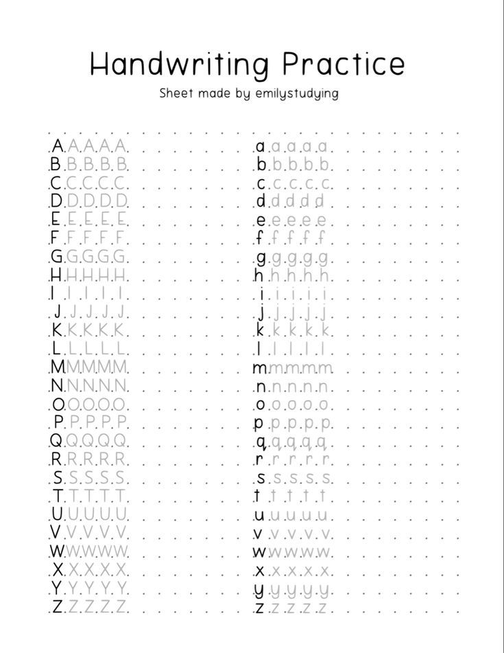 handwriting practice worksheet with the letters and numbers in each letter, which are written on