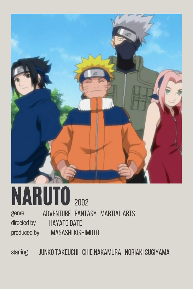 the poster for naruto, featuring two young men and one man in an orange jacket