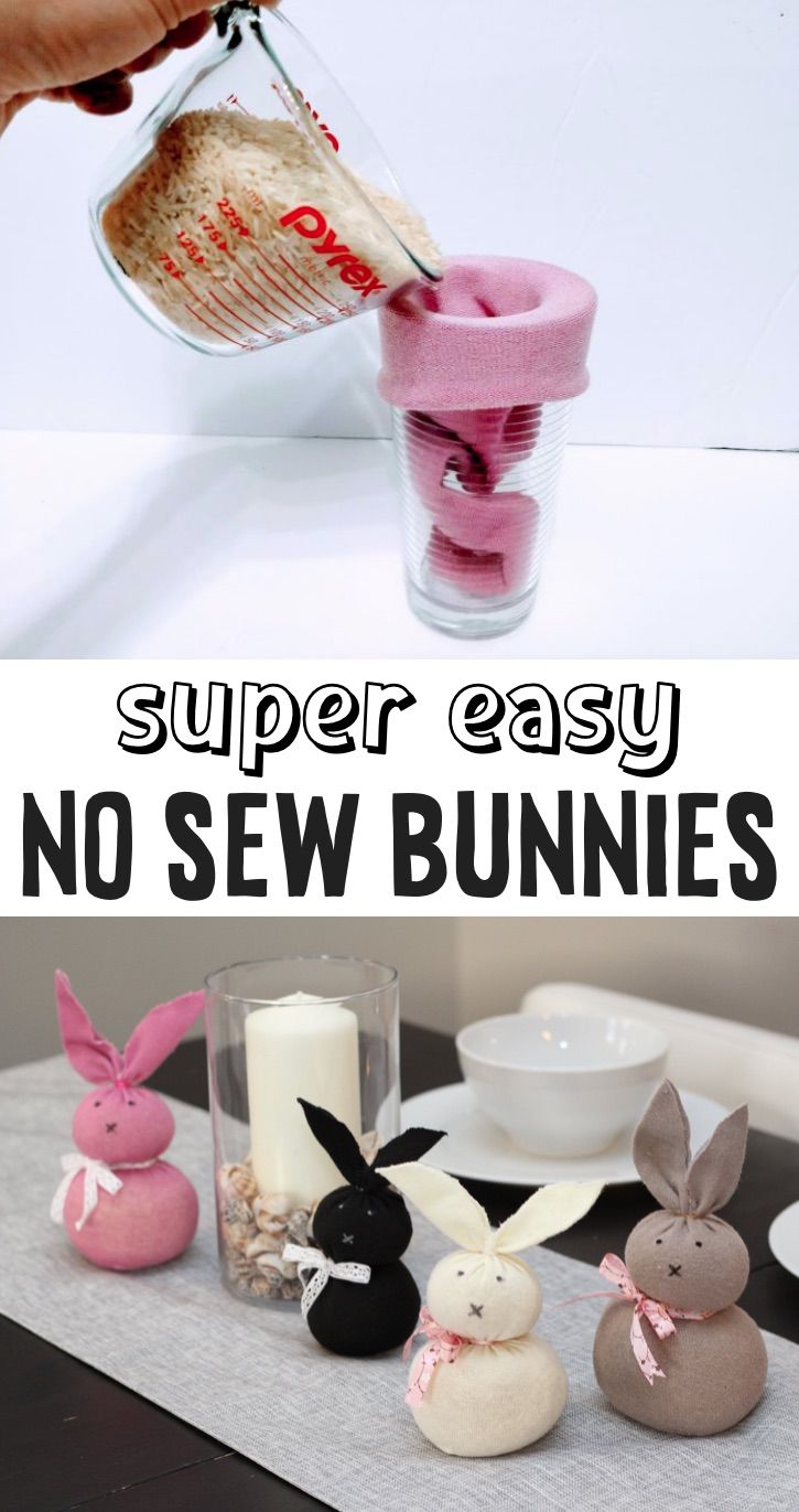 an easy no sew bunny craft for kids to make