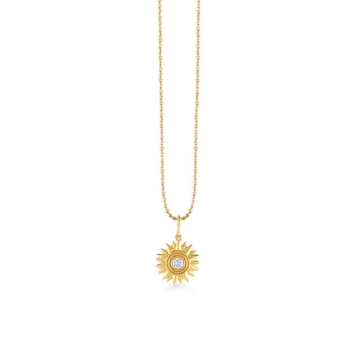 14k yellow gold and diamond flutted sunburst compass charm necklace. Fine 14k gold cable chain is 16" long with an extender at 18". Compass Necklace, Sydney Evan, Lovely Jewellery, How To Make Notes, Bracelet Sizes, Cable Chain, Gold Pendant, Compass, Charm Necklace