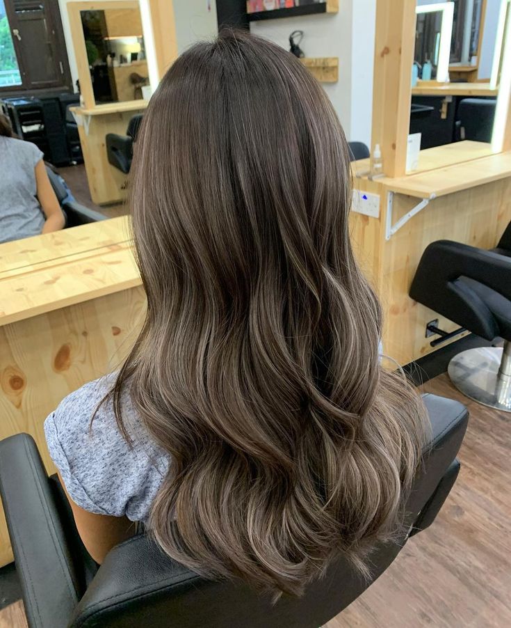 HARTS SALON on Instagram: “😍😍 by Den #hartssalon_ash #hartssalon_brown” Ash Brown Glaze Hair, Ash Lowlights On Brown Hair, Highlights Ash Brown Hair, Ash Brown Hair Color With Highlights, Ash Brown Bayalage, Ashy Brown Hair With Highlights, Neutral Brown Balayage, Ashy Brown Hair Balayage, Ash Brown Hair Balayage