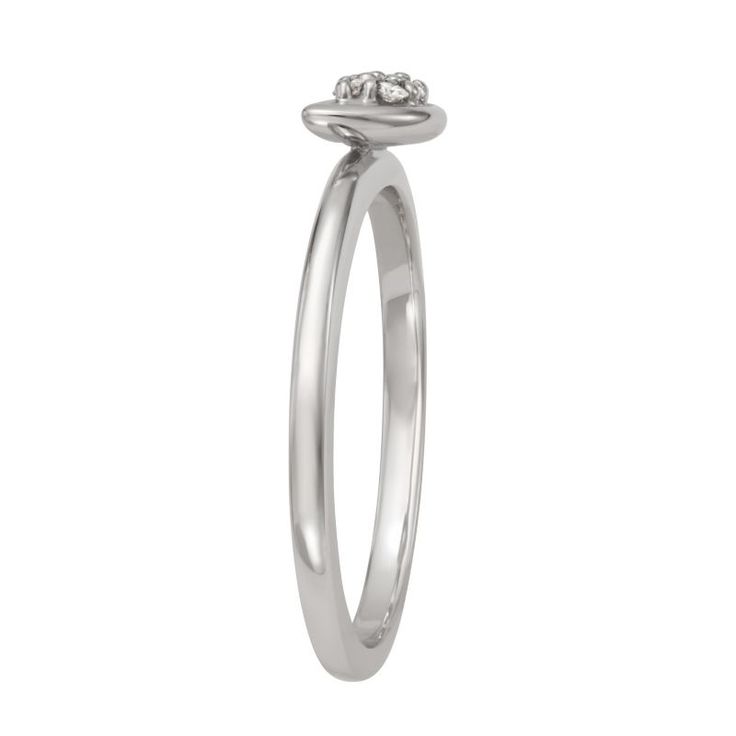 Your style will stand out whenever you wear this sterling silver Moissanite Outlet half moon ring.Click on this JEWELRY & WATCHES GUIDE to learn about fit, styles, materials and more! Width: 1.7 mm Nickel free Metal: sterling silver Plating: platinum, rhodium Finish: polished Packaging: boxedSTONE DETAILS Stone type: lab-created moissanite Total weight: 1/10 ct. Shape: round Setting: micro prong Gemstones may have been treated to enhance their appearance. Special care may be required. Please vis Sterling Silver Ring With Single Diamond, Adjustable Sterling Silver Diamond Ring With Round Band, Silver Birthstone Ring With Single Diamond, Silver Sterling Stackable Rings With Single Diamond, Silver Stackable Rings With Single Diamond In Sterling Silver, Silver Stackable Brilliant Cut Promise Rings, Sterling Silver Diamond Ring With Single Diamond, White Gold Stackable Halo Promise Rings, Silver Sterling Birthstone Ring With Diamond