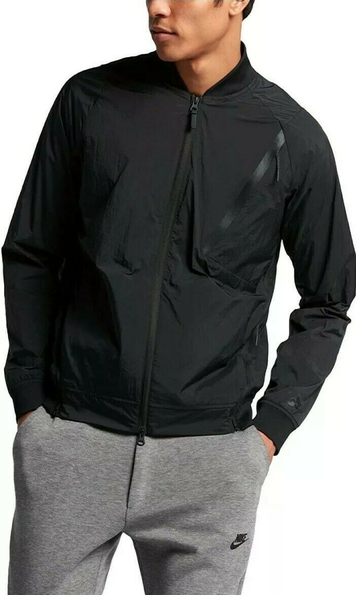 Mens Nike Tech Pack Hypermesh Varsity Jacket Black Size Large 832190 010. Black Varsity Jacket, Varsity Jacket Black, Varsity Jacket Outfit, Rvca Mens, Men's Sportswear, Bear Outfits, Casual Tie, Tech Pack, Nike Mens