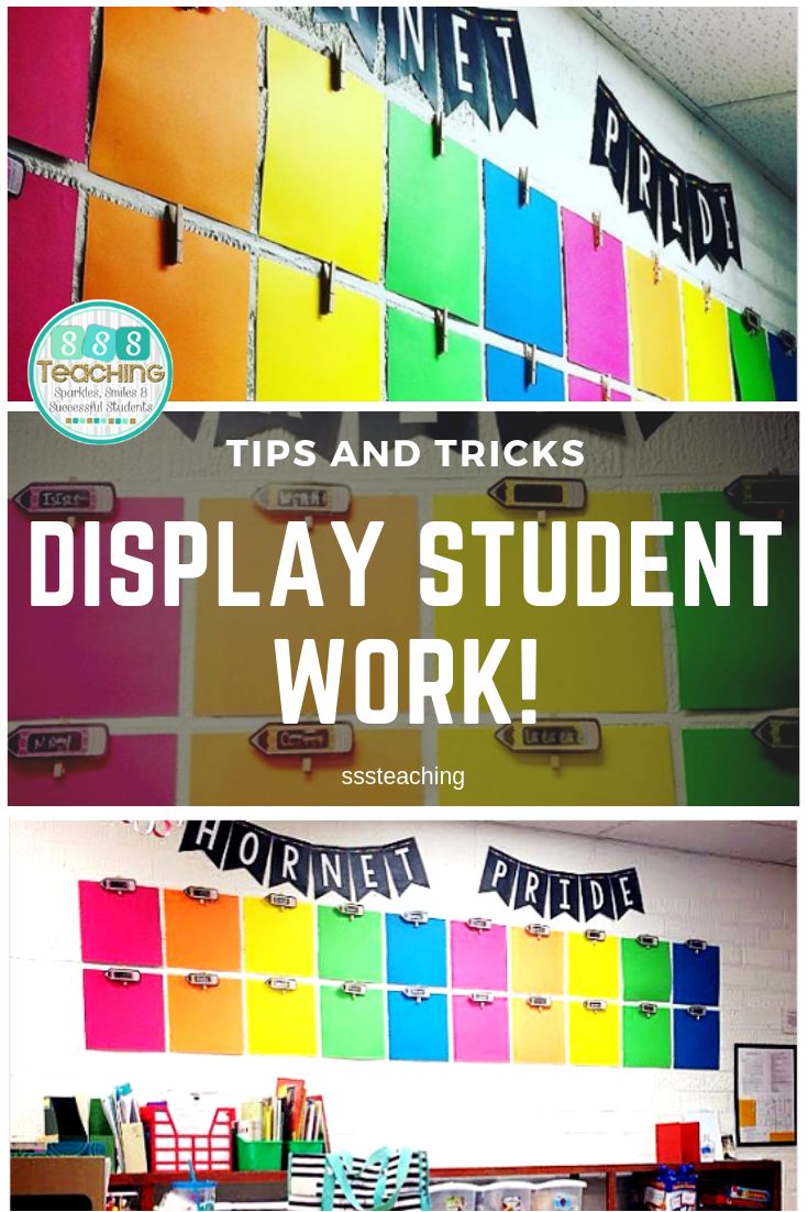 an image of display student work with the title tips and tricks