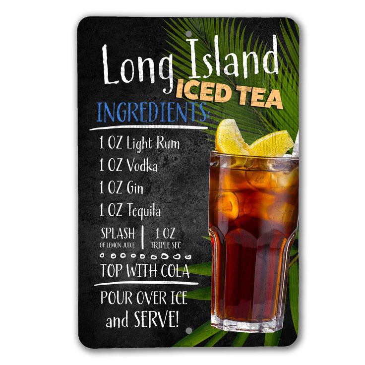 a long island iced tea sign is shown