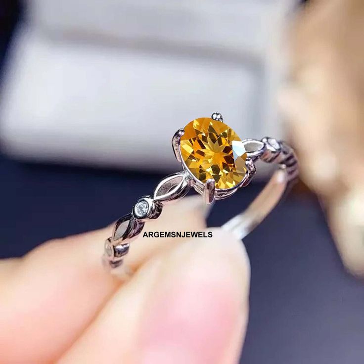 Natural Yellow Topaz Rings 925 Sterling Silver Women's Wedding & Engagement Ring Silver Citrine Promise Ring, Silver Citrine Birthstone Ring With Accent Stones, Citrine Center Stone Topaz Ring, Silver Citrine Birthstone Ring For Anniversary, White Gold Topaz Birthstone Ring For Anniversary, White Gold Citrine Topaz Ring With Center Stone, White Gold Topaz Ring With Citrine, White Gold Citrine Rings With Accent Stones, Silver Citrine Crystal Promise Ring