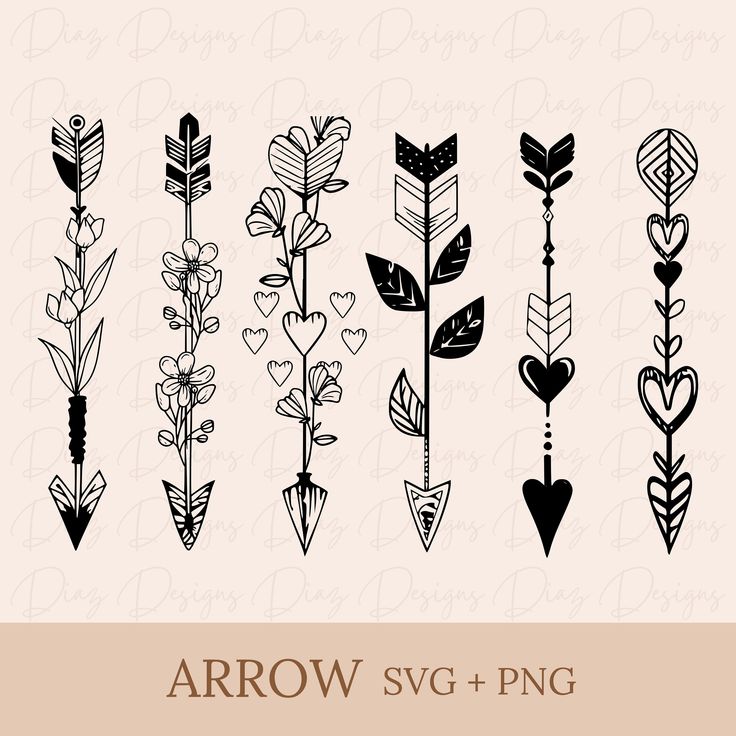 arrow svg and png clipart set for use in design projects, scrapbooks, etc